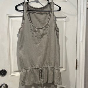 Grey long loose sleeveless top